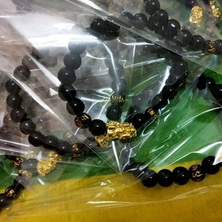 chuỗi đeo tay phong thủy 8li tỳ hưu kim loại ko phai màu