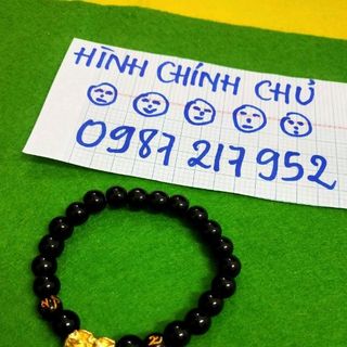 chuỗi đeo tay phong thủy 8li tỳ hưu kim loại ko phai màu