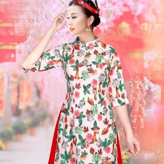 Áo dài cách tân (họa tiết dây chuyền)