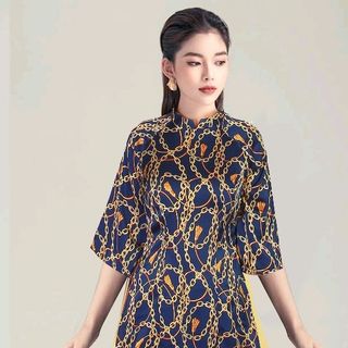 Áo dài cách tân (họa tiết dây chuyền)
