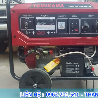 Máy phát điện chạy xăng Tomikama 6700s có đề