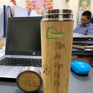 Bình giữ nhiệt vỏ tre