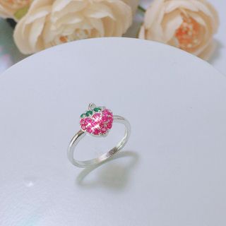 nhẫn trẻ em bạc ta dâu tây