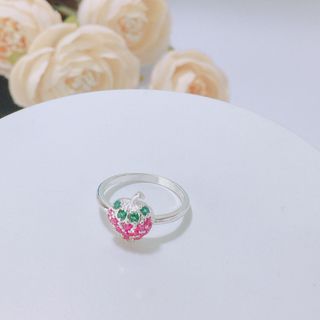 nhẫn trẻ em bạc ta dâu tây