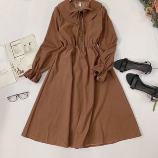 Đầm sơmi bèo sen cột nơ