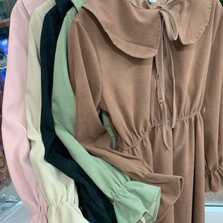 Đầm sơmi bèo sen cột nơ
