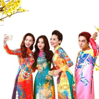 set áo dài truyền thống cá chép