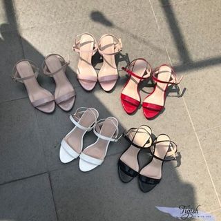 Giày nữ cao 5p quai mảnh khoe gót chân hồng
