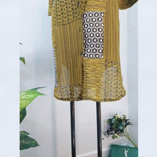 Đầm Sơ Mi Vàng Thổ Cẩm Cột Eo Big Size