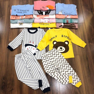 Bộ Quần Áo Trẻ Em Dài Tay Cao Cổ Thu Đông Chú Voi Con Cho Bé Trai Bé Gái - A636-937