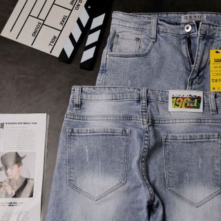Quần Jeans Nam Teen Rách Màu Xanh Nhạt giá sỉ