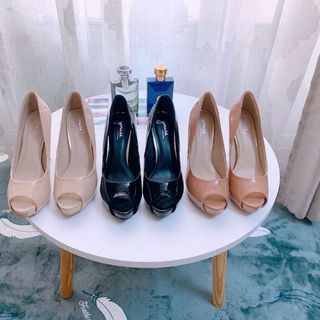 Giày Bít 9p si bóng phủ nano hở mũi cực đẹp và sang trọng