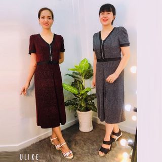 Đầm Dự Tiệc Trắng Thun 2 Da Kim Tuyến Cao Cấp Kết Ngọc Trai Rũ From Dài