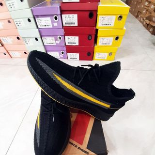 Giày thể thao nam đen phối viền vàng xám B-25 VV