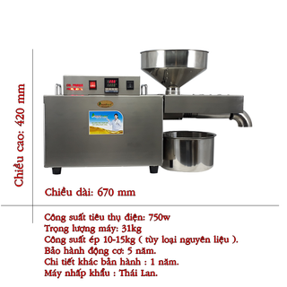 Máy ép dầu dinh doanh cao cấp từ Thái Lan NNF 808A