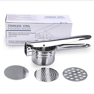 Dụng cụ ép củ quả làm sợi bún đa năng 3 vỉ khuôn Inox
