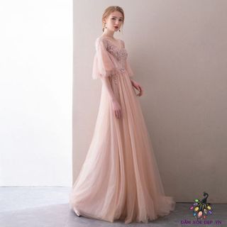 đầm maxi dự tiệcđầm maxi trẻ trungđầm maxi hồng- DAMXOEDEP