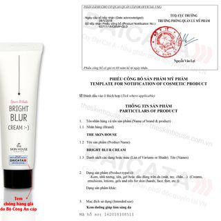 Kem dưỡng giúp làm trắng nâng tông màu da mặt và toàn thân THE SKIN HOUSE FS