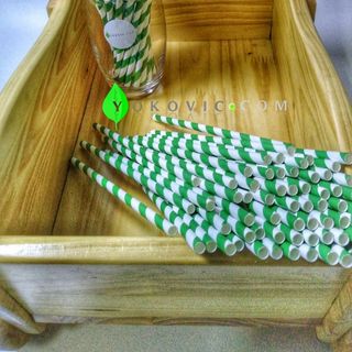 Xưởng Ống Hút Giấy Phi 6 Màu Xanh Lá Bảo Vệ Môi Trường Yokovic