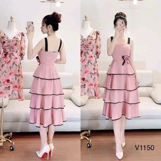 đầm lụa chéo tầng