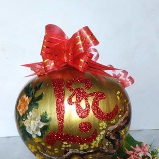 Dừa vẽ nghệ thuật chưng tết
