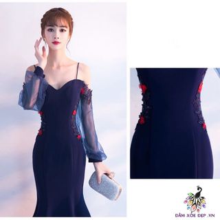 đầm dạ hội màu xanh