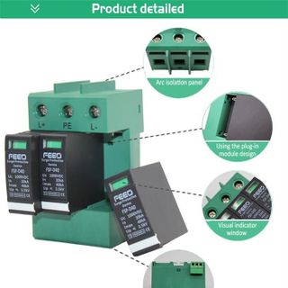 Chống sét FEEO 100VDC 3 Cực 40kA cho hệ thống điện năng lượng mặt trời solar từ 5kW trở lên