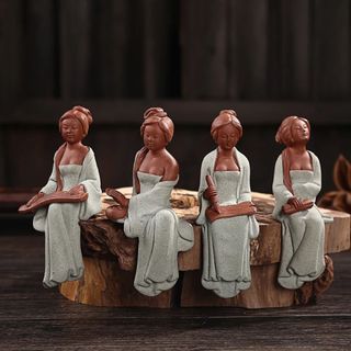 Bộ tượng 4 cô gái cầm kì thi họa gốm tử sa giá sỉ