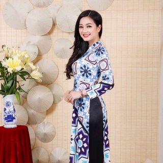 Áo dài kèm quần lụa nhập