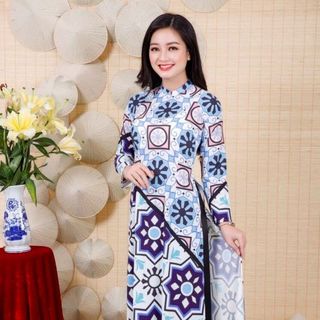Áo dài kèm quần lụa nhập
