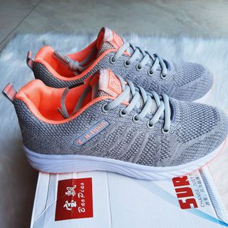 Giày sneaker nữ N-Fuxin màu xám cam thời trang thể thao Mã 1937 1