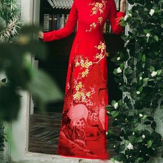 set áo dài hoa mai