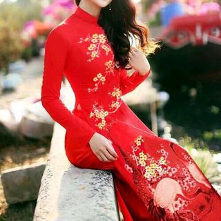 set áo dài hoa mai