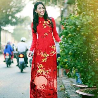 set áo dài hoa mai