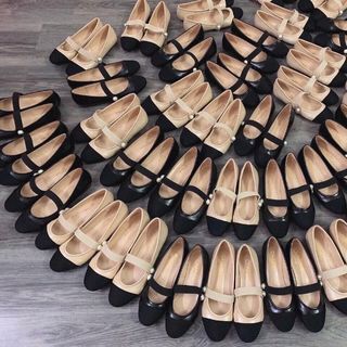 Bệt quai chun đính hạt ngọc 2 màu