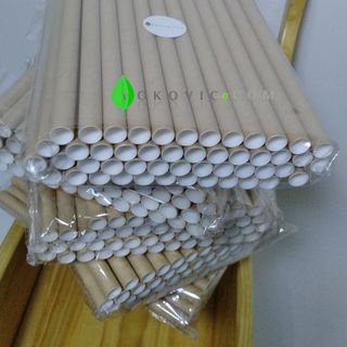 Giá Xưởng Bịch 50 Ống Hút Giấy Yokovic 12x197mm Màu NâuKraft Hút Trân Châu Thạch