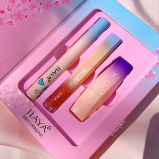 Bộ trang điểm 3 món Jiaya Hoa Đào Smooth Girl gồm Son Thỏi - Son Kem - Mascara