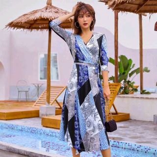 Đầm thun họa tiết cao cấp