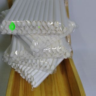 Giá Xưởng Duy Nhất Bịch 50 Ống Hút Giấy Yokovic 12x197mm Màu Trắng Vát Dùng Cho Cốc Dập Màng