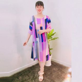Đầm Oversize In Hình 3D Họa Tiết Dạ Quang Silk Lụa