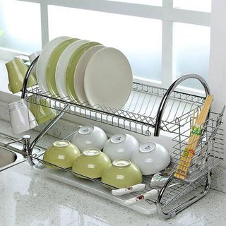 KỆ ÚP CHÉN BÁT INOX 2 TẦNG