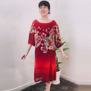 Đầm Oversize In Hình 3D Hoa Silk Lụa