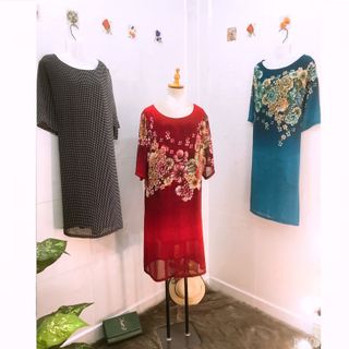 Đầm Oversize In Hình 3D Chấm Bi Độc Đáo Silk Lụa