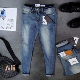 Quần Jeans Nam Skinny Cao Cấp Màu Xanh Nhạt