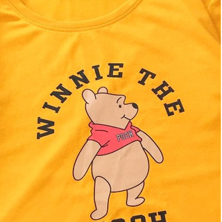 Áo thun nữ cổ tròn in hình gấu Pooh