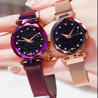 Đồng Hồ Star Watch dành cho nữ Rose Gold Lưới Magnet Starry Sky Quartz Đồng hồ đeo tay Gradient Ladies Đồng hồ đeo tay nữ Relogio nữ tính giá sỉ