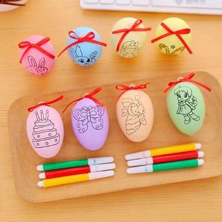 bộ trứng tô màu gồm 1 trứng và 4 bút 4 màu lun nhe