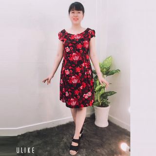 Đầm Thun Thái In Hoa Tay Con
