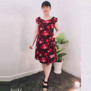 Đầm Thun Thái In Hoa Tay Con