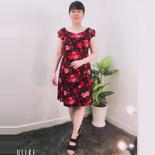 Đầm Thun Thái In Hoa Tay Con
